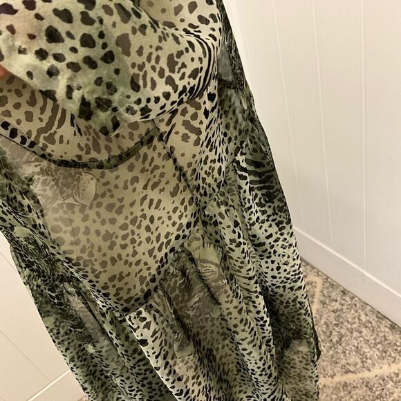 Vintage Susan Miller Women's One Size Grey White Animal Print Swim Cover up - Picture 5 of 12